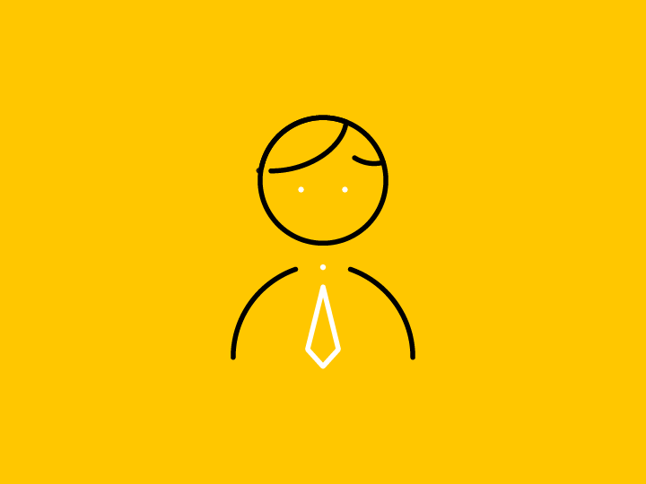 Ilustración de persona con corbata, representando la categoría de carreras y profesiones.