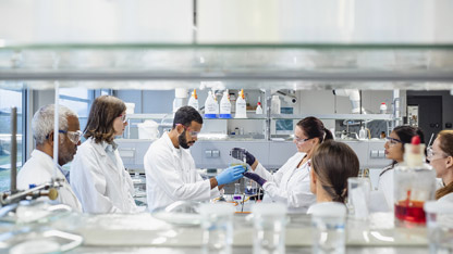 Scientists working in the laboratory